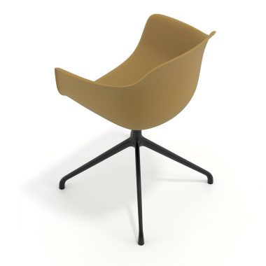 chaise de reunion noir jaune base pyramide plastique accoudoirs fixes 7