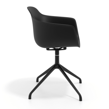 chaise de reunion noir noir base pyramide plastique accoudoirs fixes 4
