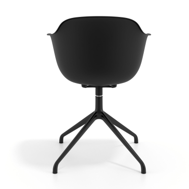 chaise de reunion noir noir base pyramide plastique accoudoirs fixes 5