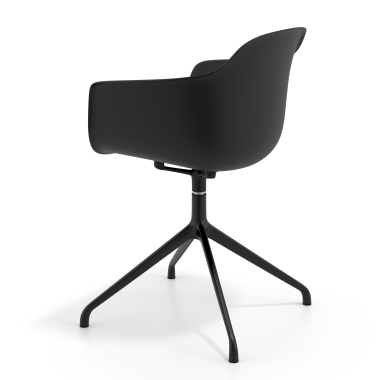 chaise de reunion noir noir base pyramide plastique accoudoirs fixes 6
