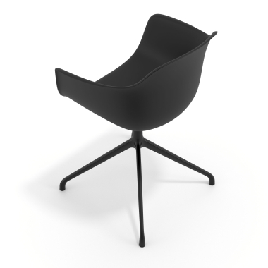chaise de reunion noir noir base pyramide plastique accoudoirs fixes 7