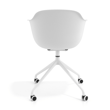 chaise de reunion blanc blanc avec roulettes plastique accoudoirs fixes 5