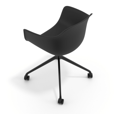 chaise de reunion noir noir avec roulettes plastique accoudoirs fixes 7