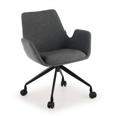 chaise de conference noir anthracite giratoire avec roulettes tissu accoudoirs rembourres 1