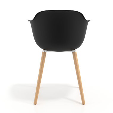 chaise scandinave noir pivotante en bois plastique accoudoirs fixes 5