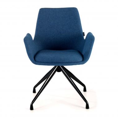 chaise de conference noir bleu pivotante tissu accoudoirs rembourres 3