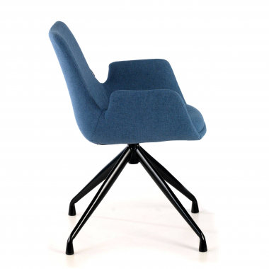 chaise de conference noir bleu pivotante tissu accoudoirs rembourres 4