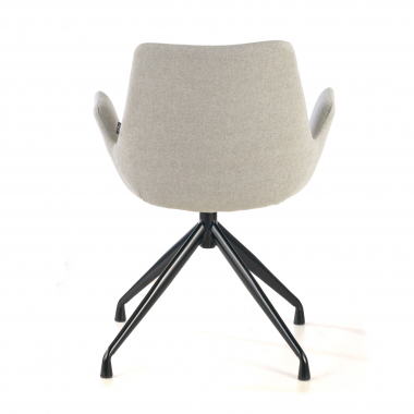 chaise de conference noir gris pivotante tissu accoudoirs rembourres 6