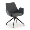 Chaise Réunion Glamm, rembourrage épais, pieds en graphite noir