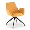 Chaise Réunion Glamm, rembourrage épais, pieds en graphite noir