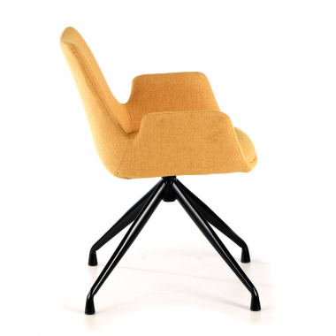 chaise de conference noir jaune pivotante tissu accoudoirs rembourres 4