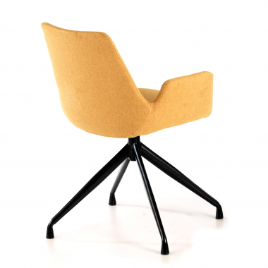 chaise de conference noir jaune pivotante tissu accoudoirs rembourres 5