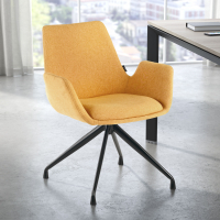 Chaise Réunion Glamm, rembourrage épais, pieds en graphite noir