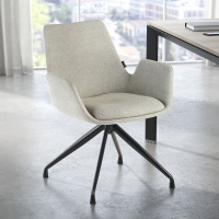 Chaise Réunion Glamm, rembourrage épais, pieds en graphite noir