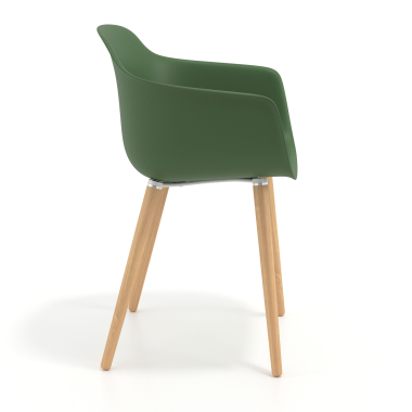 chaise scandinave vert pivotante en bois plastique accoudoirs fixes 4