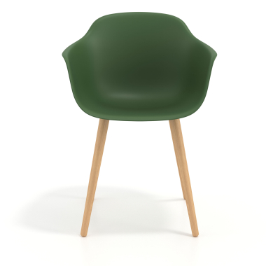 chaise scandinave vert pivotante en bois plastique accoudoirs fixes 3
