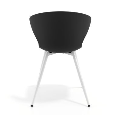 chaise de conference blanc noir 4 pattes plastique accoudoirs fixes 5
