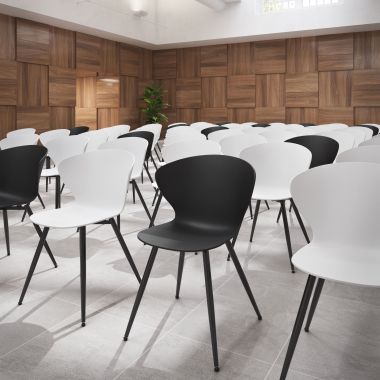 chaise de conference noir noir 4 pattes plastique accoudoirs fixes 2