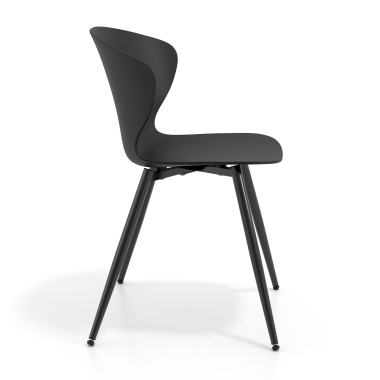 chaise de conference noir noir 4 pattes plastique accoudoirs fixes 4