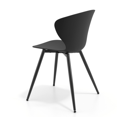 chaise de conference noir noir 4 pattes plastique accoudoirs fixes 6