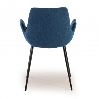chaise de conference noir bleu 4 pattes tissu accoudoirs rembourres 6