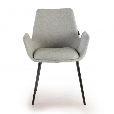 chaise de conference noir gris 4 pattes tissu accoudoirs rembourres 3