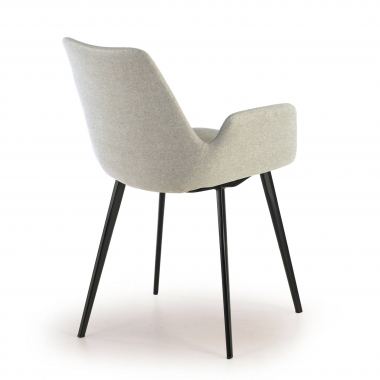 chaise de conference noir gris 4 pattes tissu accoudoirs rembourres 5