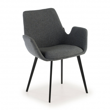 chaise de conference anthracite 4 pattes tissu accoudoirs rembourres 1