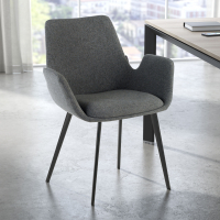 Chaise Visiteur Glamm, 4 pieds, accoudoirs rembourrés, structure métallique