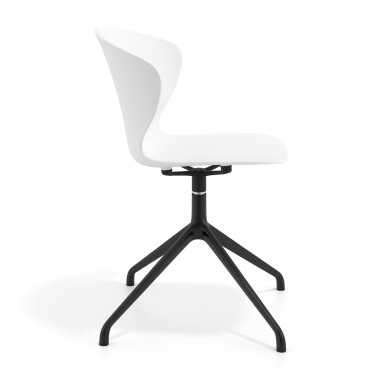 chaise de reunion noir blanc base pyramide plastique accoudoirs fixes 4
