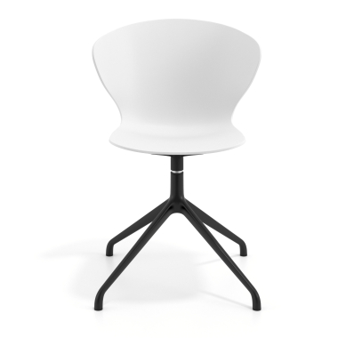 chaise de reunion noir blanc base pyramide plastique accoudoirs fixes 3