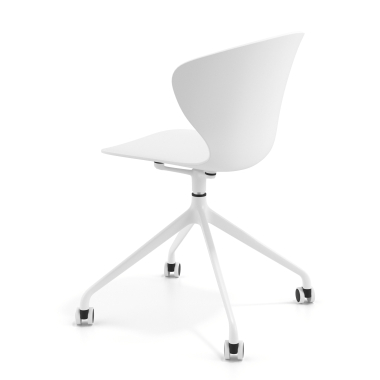 chaise de reunion blanc blanc avec roulettes plastique accoudoirs fixes 6