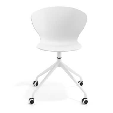 chaise de reunion blanc blanc avec roulettes plastique accoudoirs fixes 3