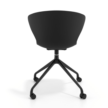 chaise de reunion noir noir avec roulettes plastique accoudoirs fixes 5