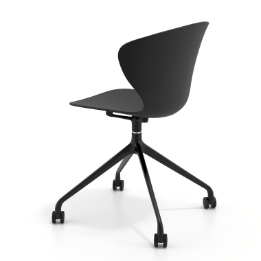 chaise de reunion noir noir avec roulettes plastique accoudoirs fixes 6