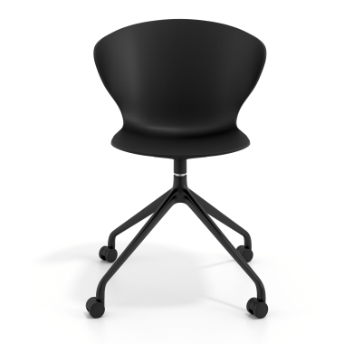 chaise de reunion noir noir avec roulettes plastique accoudoirs fixes 3