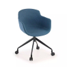 Chaise de Réunion Laure, Pivotante à roulettes, en tissu