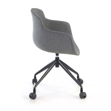 chaise de conference noir anthracite giratoire avec roulettes tissu accoudoirs rembourres 4