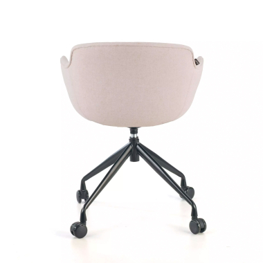 chaise de conference noir beige giratoire avec roulettes tissu accoudoirs rembourres 3