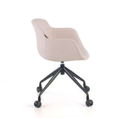 chaise de conference noir beige giratoire avec roulettes tissu accoudoirs rembourres 4