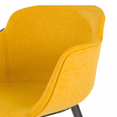 chaise de conference noir jaune giratoire avec roulettes tissu accoudoirs rembourres 7