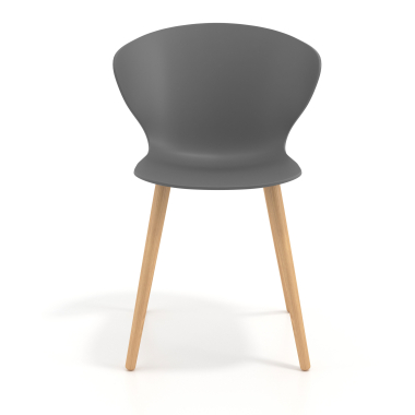 chaise scandinave anthracite pattes en bois plastique accoudoirs fixes 3