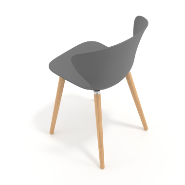 chaise scandinave anthracite pattes en bois plastique accoudoirs fixes 7