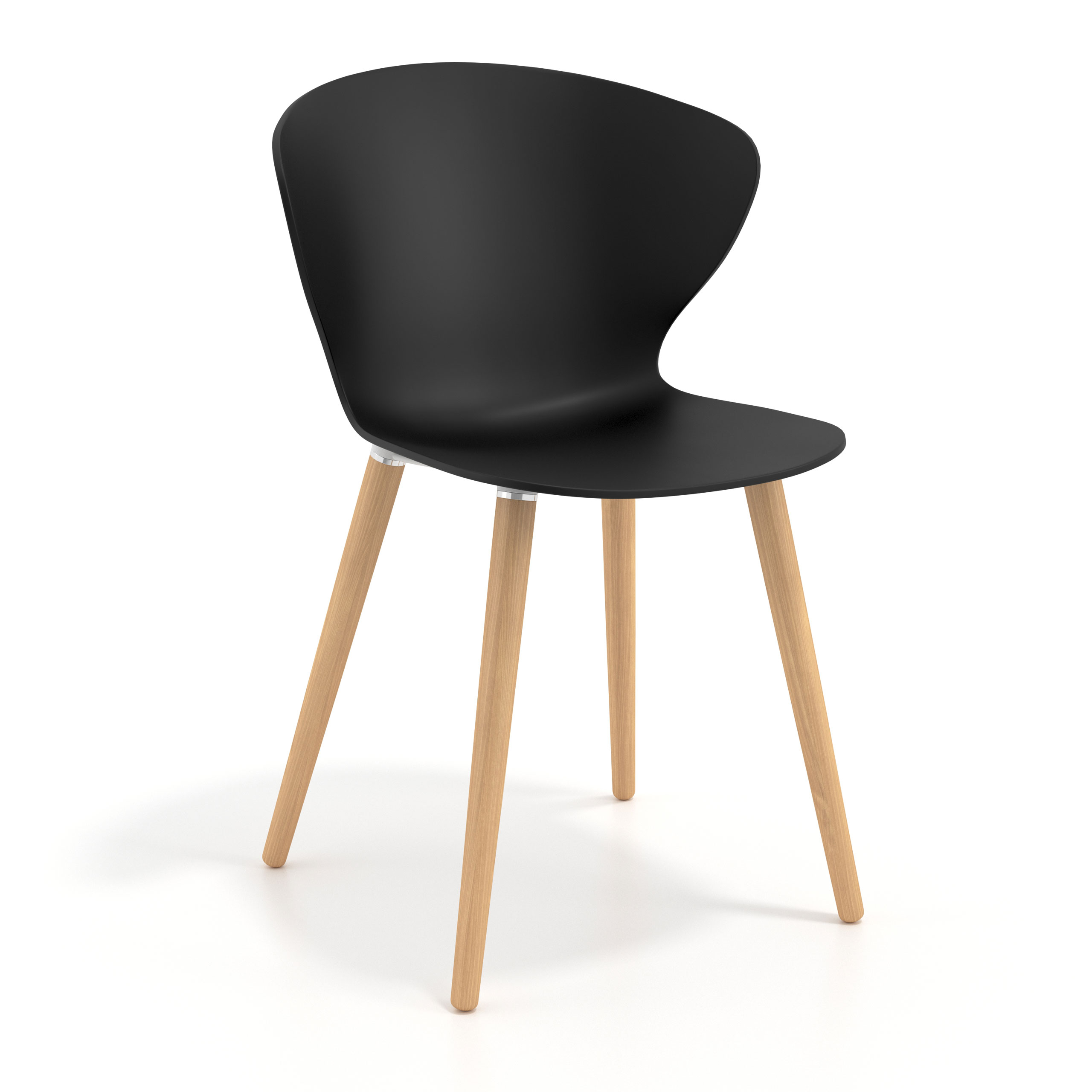Chaise Scandinave Emily, siège ergonomique, pieds en bois
