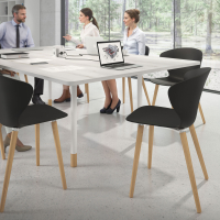 Chaise Scandinave Emily, siège ergonomique, pieds en bois