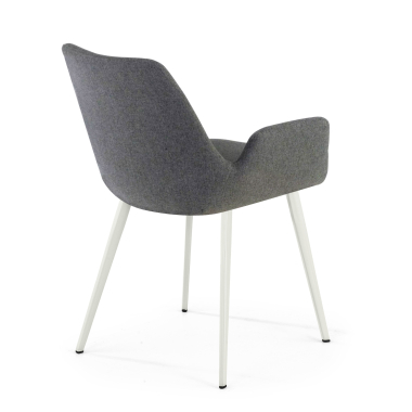 chaise de conference blanc anthracite 4 pattes tissu accoudoirs rembourres 5