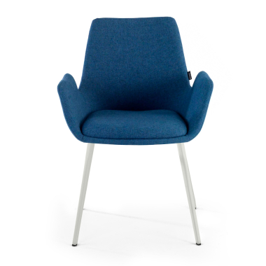 chaise de conference blanc bleu 4 pattes tissu accoudoirs rembourres 3