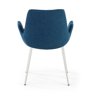 chaise de conference blanc bleu 4 pattes tissu accoudoirs rembourres 6