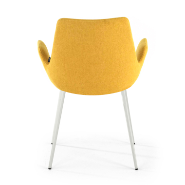 chaise de conference blanc jaune 4 pattes tissu accoudoirs rembourres 6