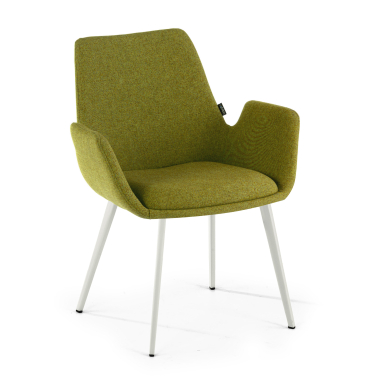 chaise de conference blanc vert 4 pattes tissu accoudoirs rembourres 1